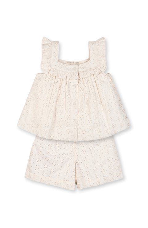 Kids' Organic Eyelet Tank and Short Set