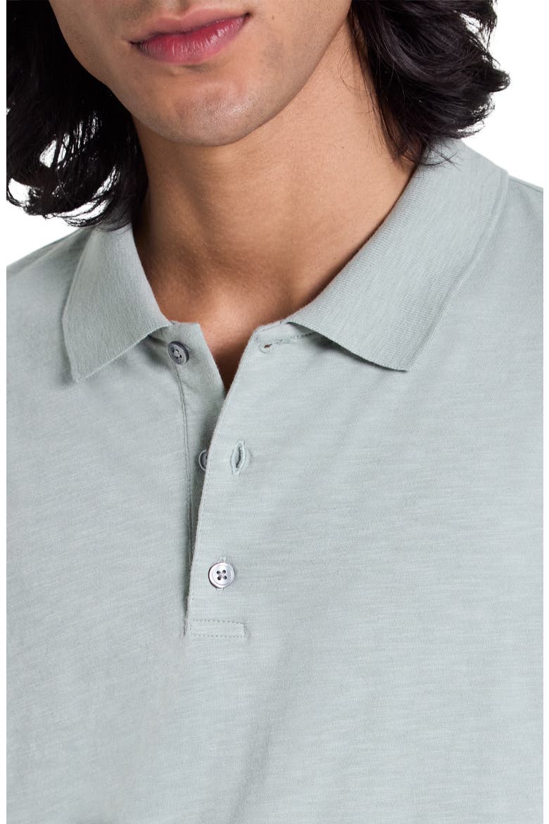 Bron in Cosmos Slub Cotton Polo Shirt, Alternate, color, WILLOW GREEN - UGT
