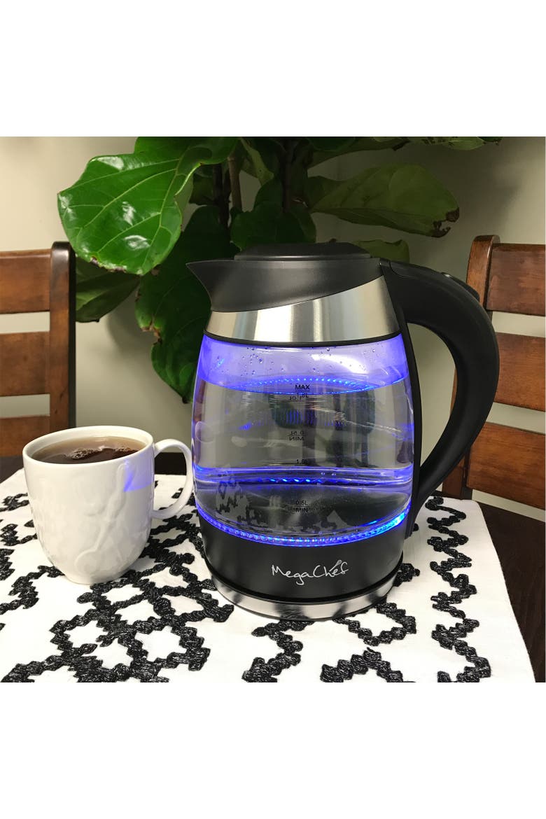 1.8Lt. Glass and Stainless Steel Electric Tea Kettle, Alternate, color, Grey