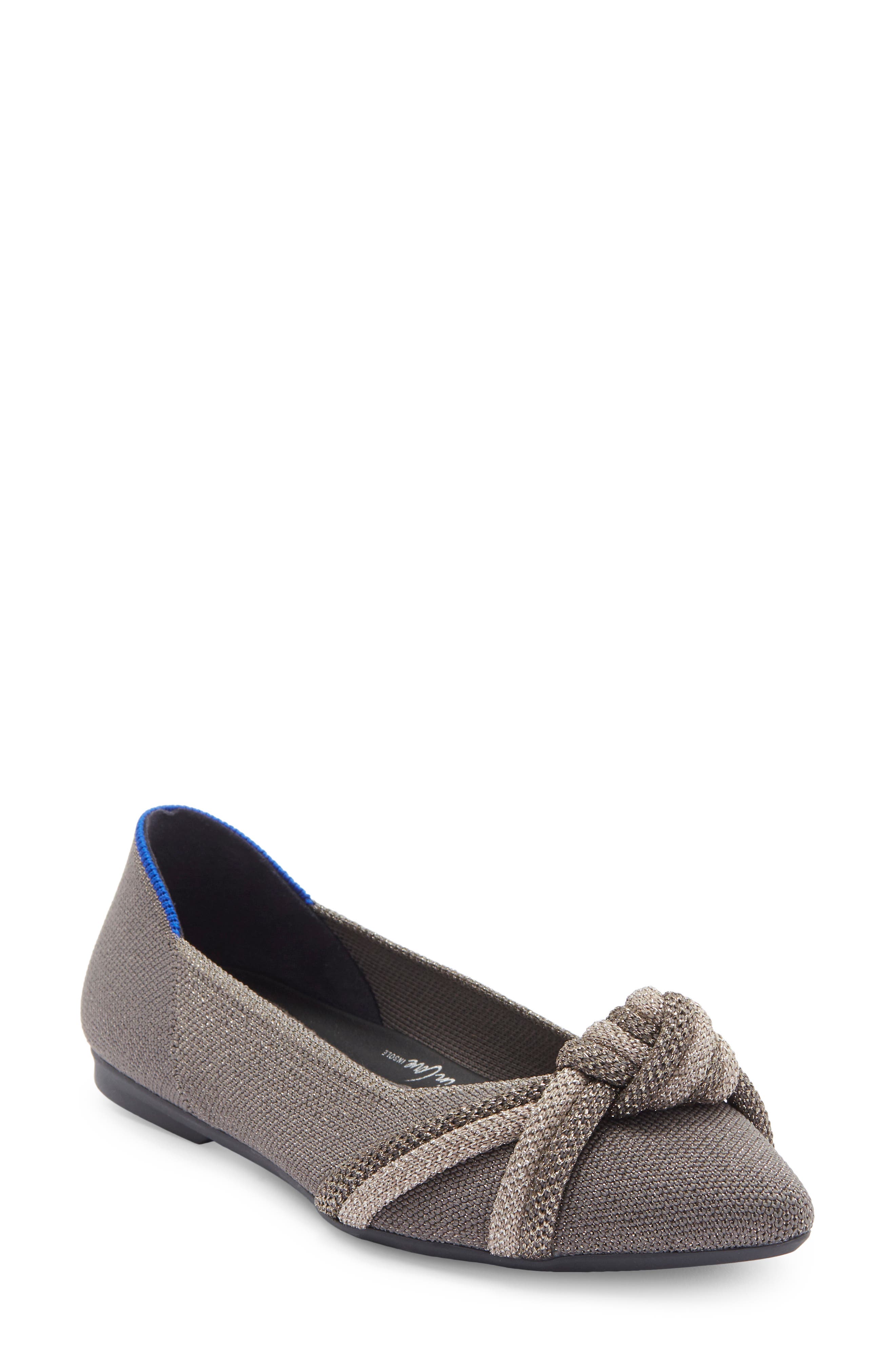 Pointed Toe Knot Flat, Main, color, SILVER MIX