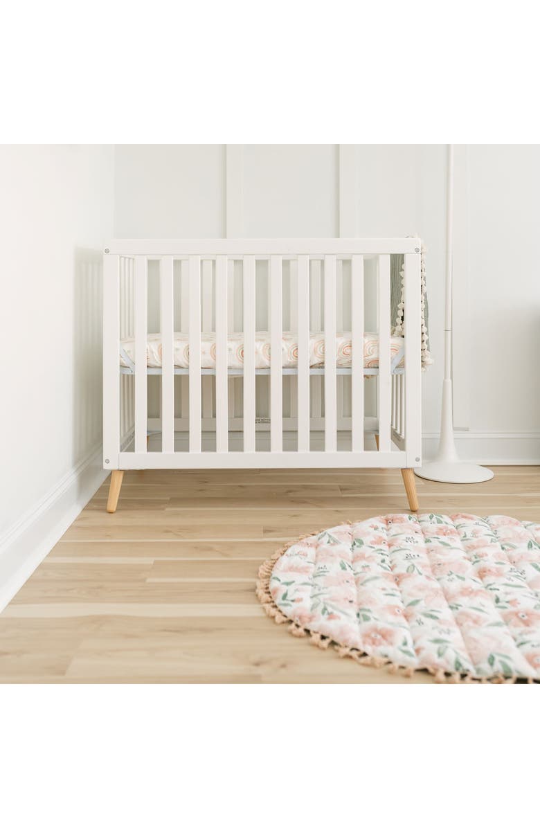 CRANE BABY Cotton Sateen Fitted Crib Sheet, Alternate, color, Beige/ Rainbow Multi