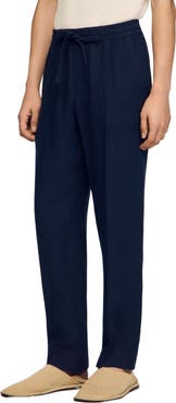 SANDRO Straight-leg linen trousers