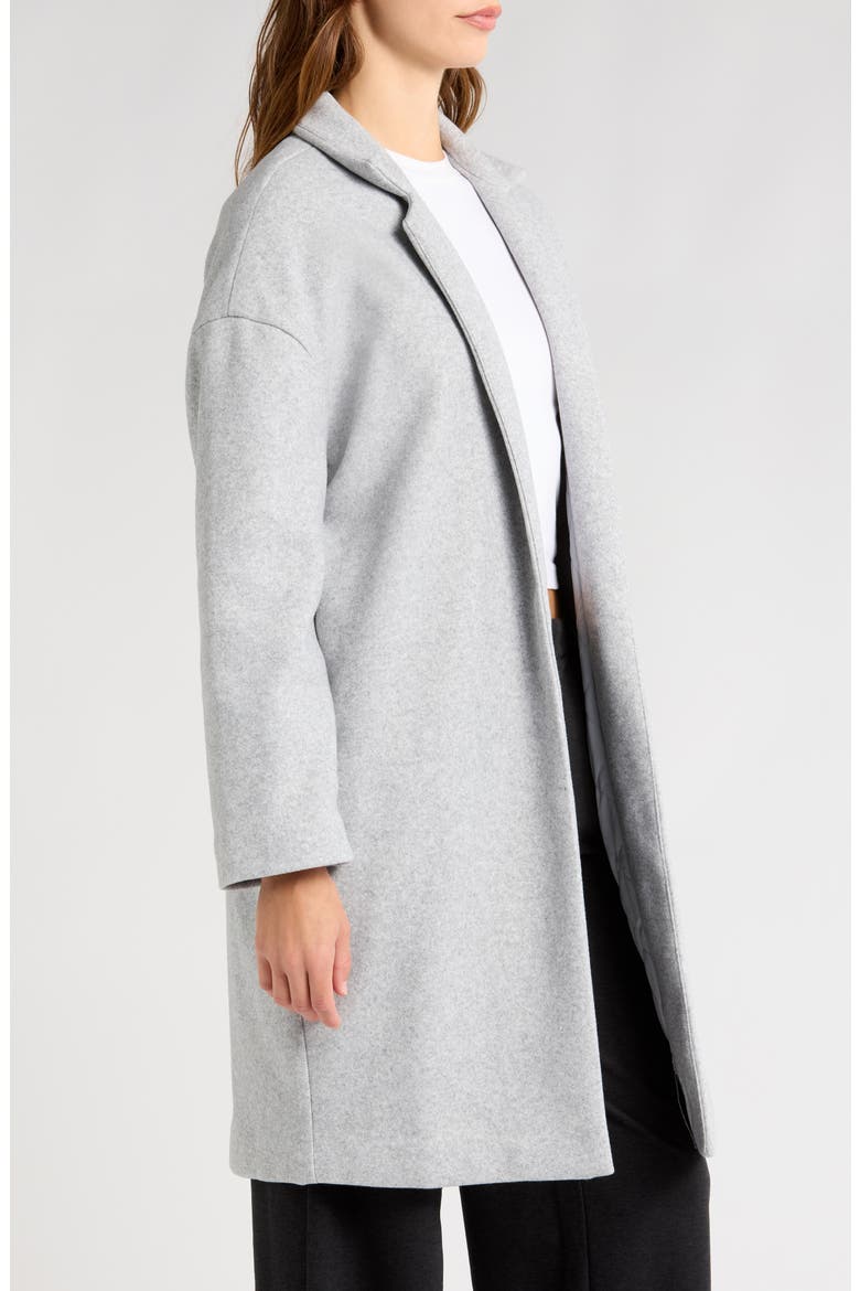 Soho Oversize Open Front Melton Overcoat, Alternate, color, LIGHT HEATHER GREY