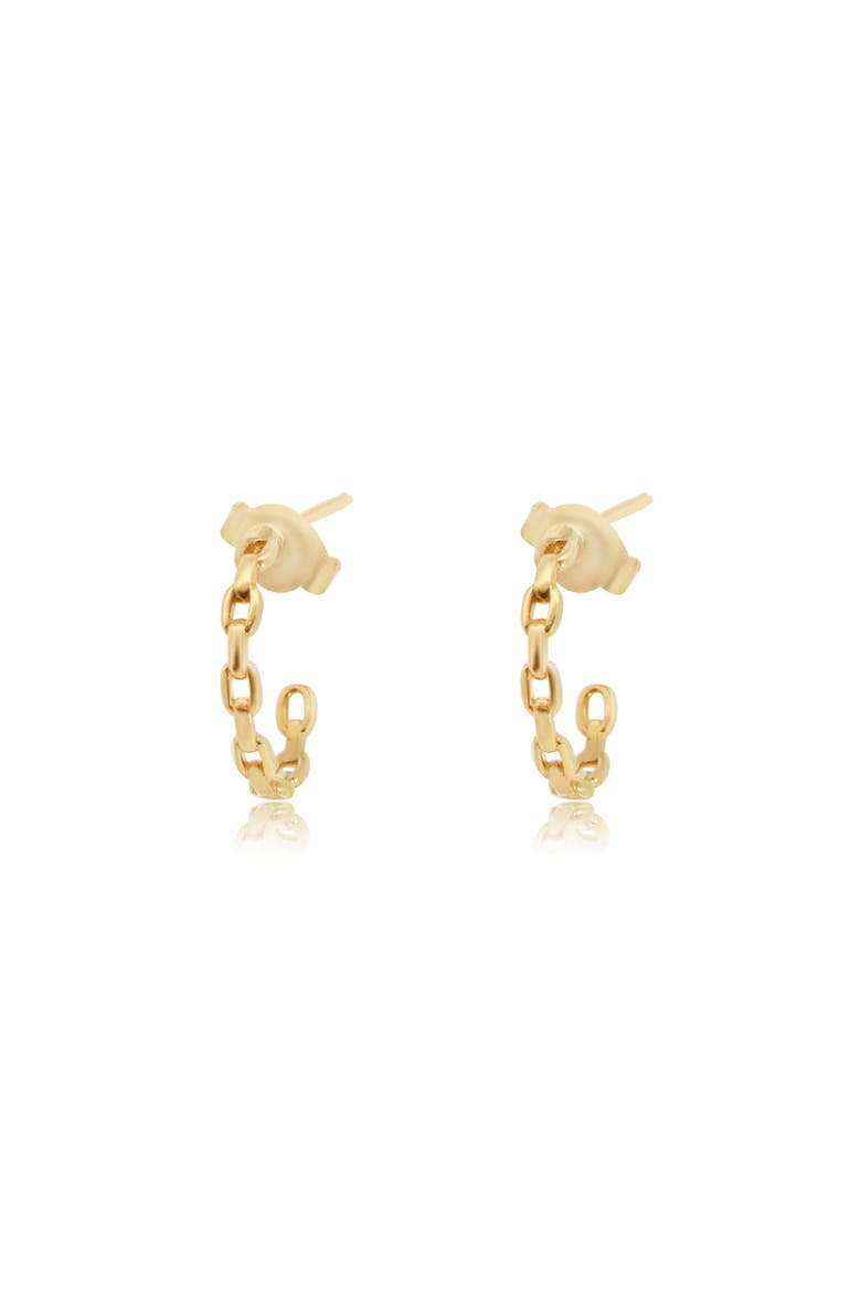 Oval Link Hoop Earrings, Alternate, color, Yellow Gold