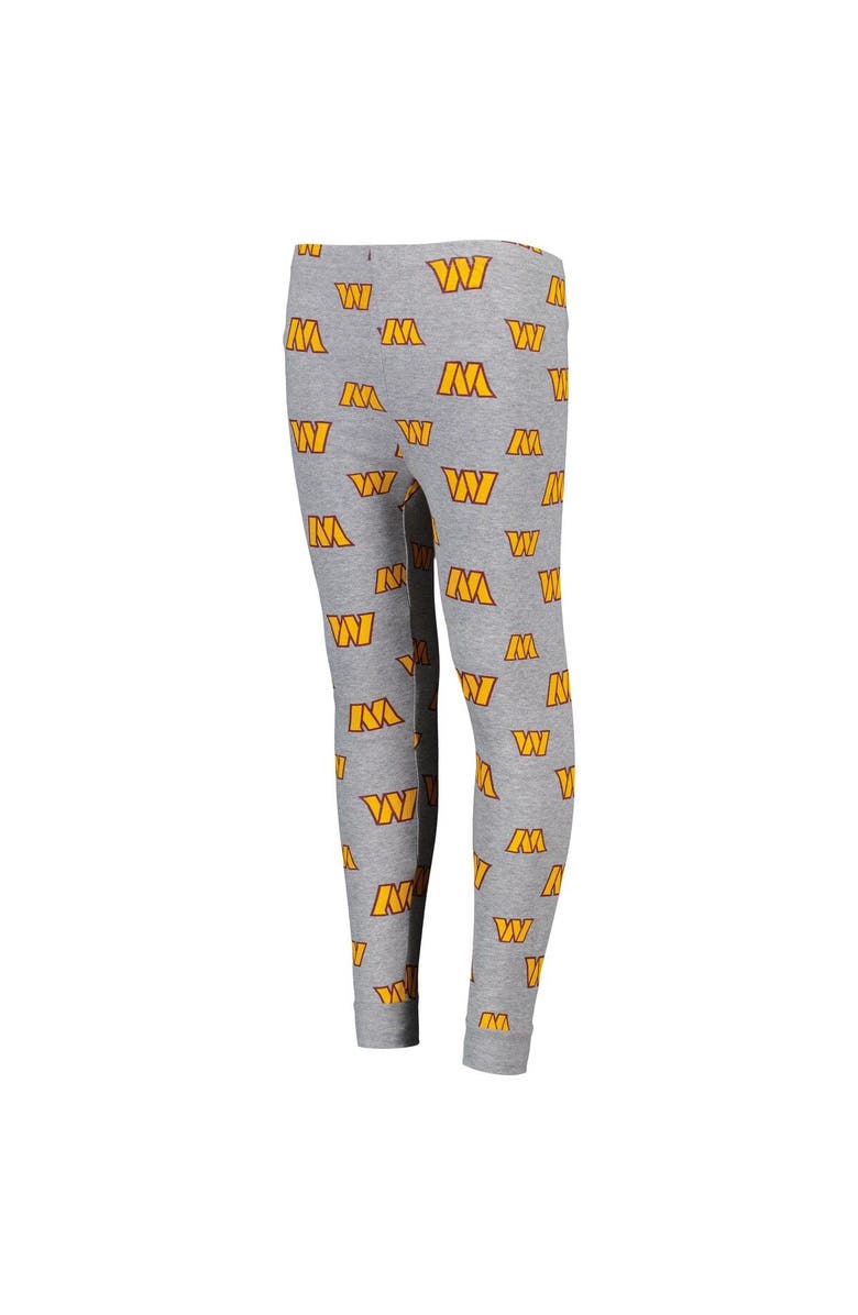 Outerstuff Youth Heather Gray Washington Football Team Long Sleeve T-Shirt & Pants Sleep Set, Alternate, color, Heather Gray