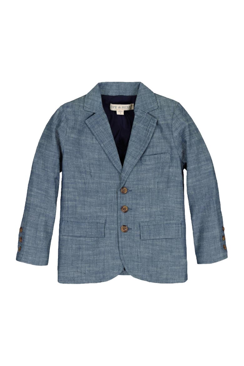 Boys' Organic Chambray Suit Jacket, Kids, Alternate, color, Blue Chambray