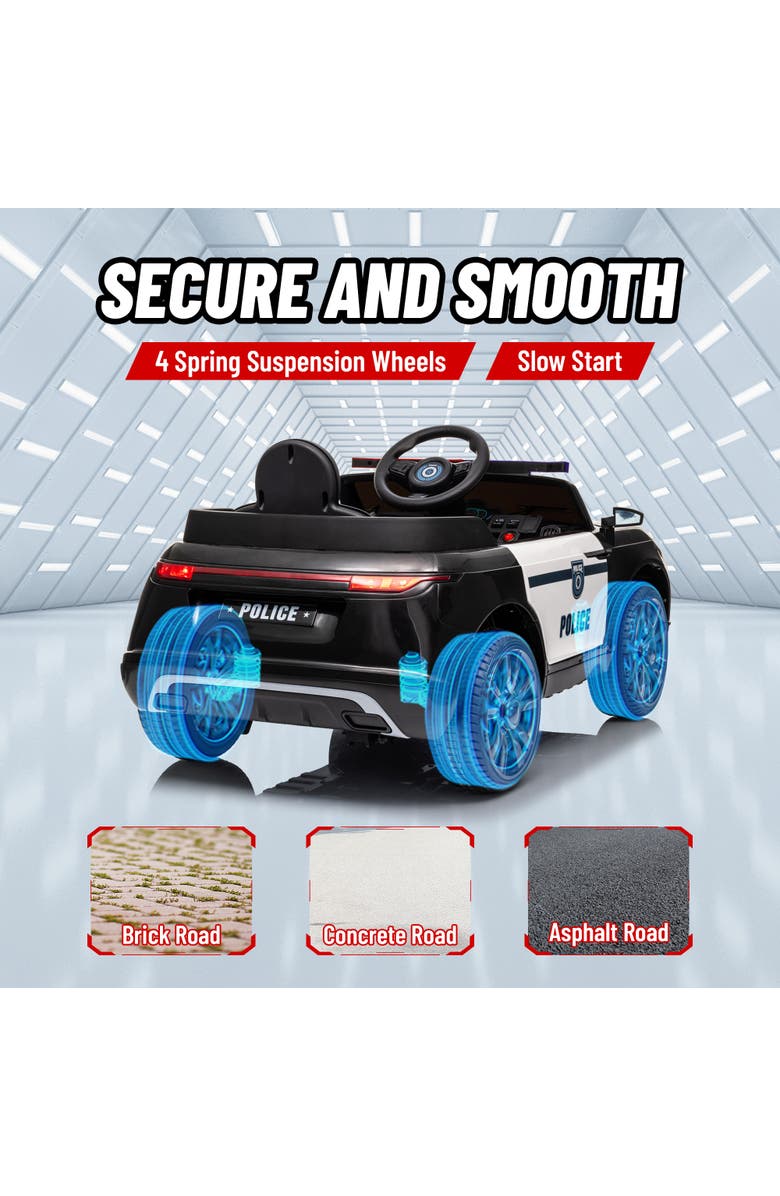 Qaba 12V Kids Electric Car w/ Remote Control, Spring Suspension, Alternate, color, Black