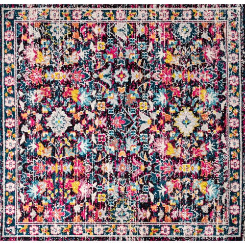 Jonathan Y Modern Persian Boho Floral Area Rug In Multi/purple