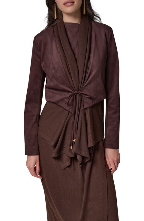 Mixed Media Faux Suede Jacket