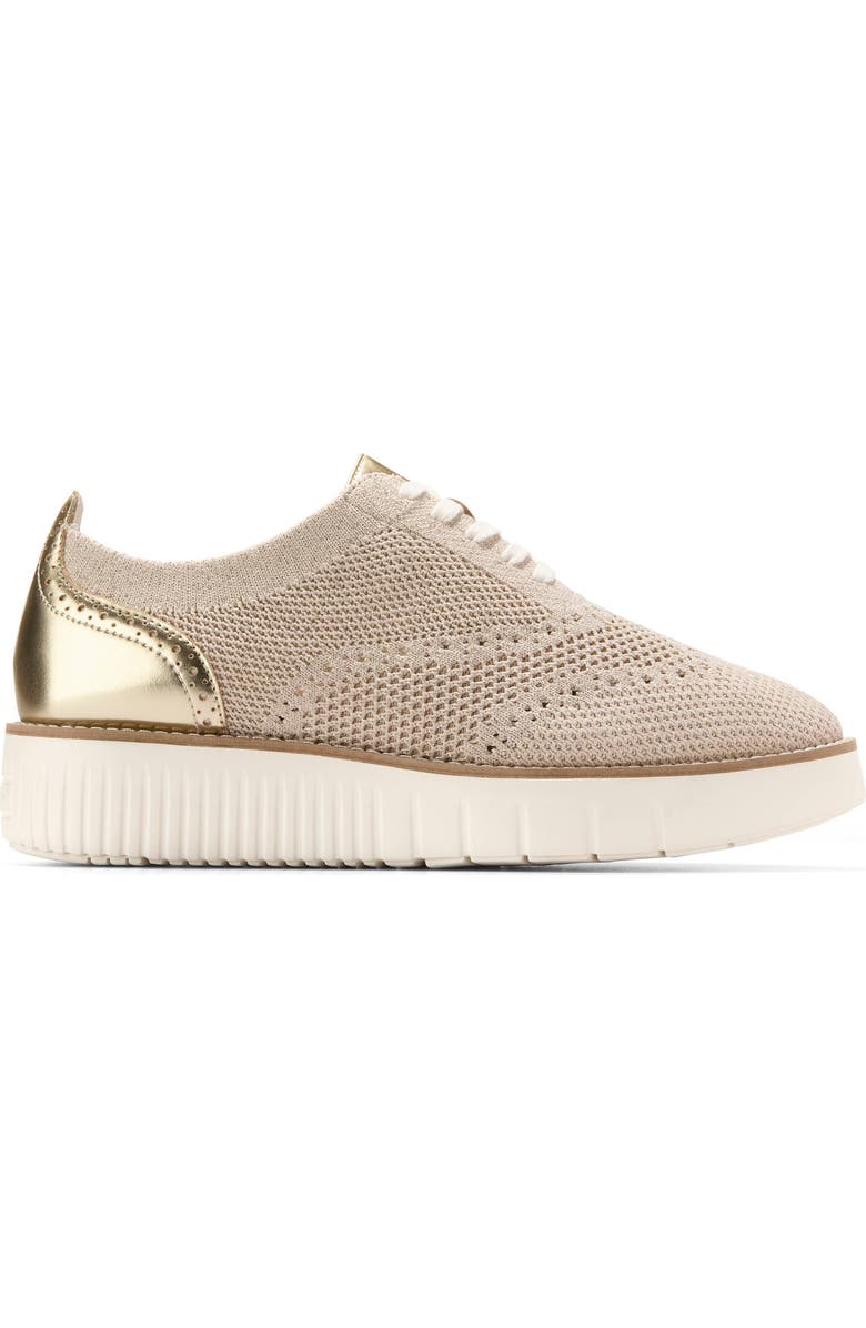 Cole Haan Grand City Platform Oxford, Alternate, color, Rye/Gold Metallic Knit/Ivory