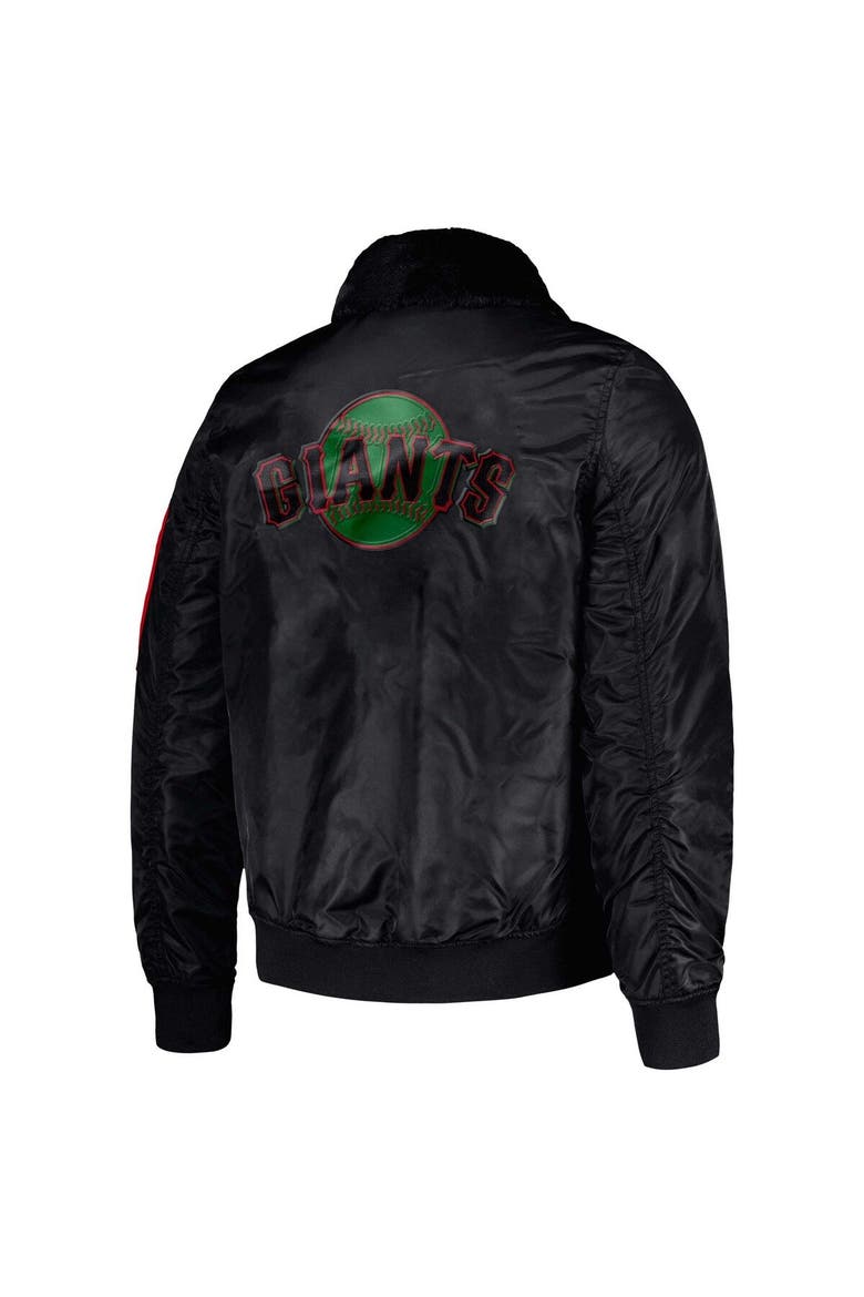 Men's Starter x Ty Mopkins Black San Francisco Giants Black History Month Satin Full-Zip Jacket, Alternate, color, Black
