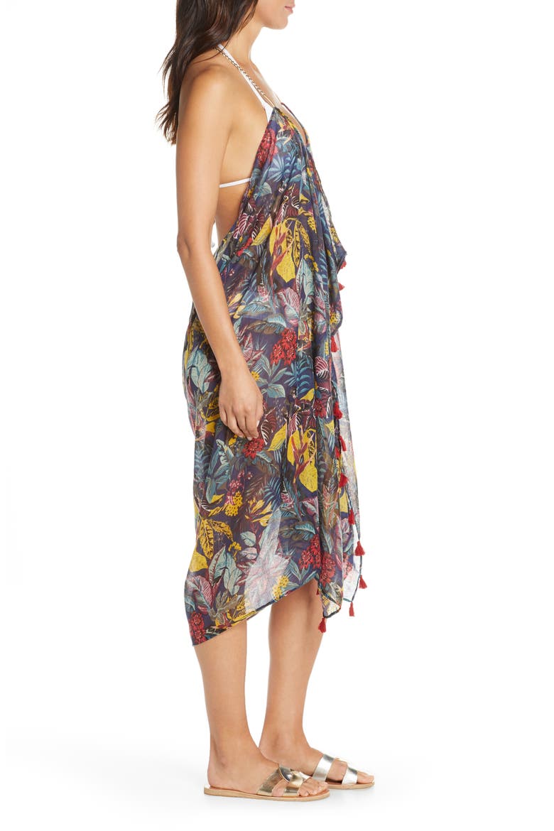 Beach to Street Cover-Up Dress, Alternate, color, MULTI/ BLACK