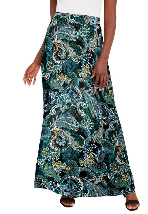 Jessica London Everyday Stretch Knit Maxi Skirt In Green