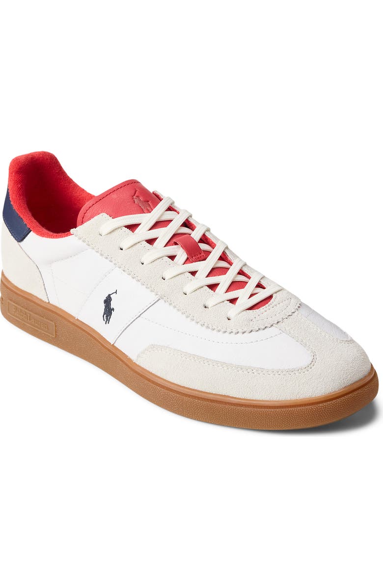 Ralph Lauren Bedford Sneaker, Main, color, White/ Spring Navy/ Bistro Red
