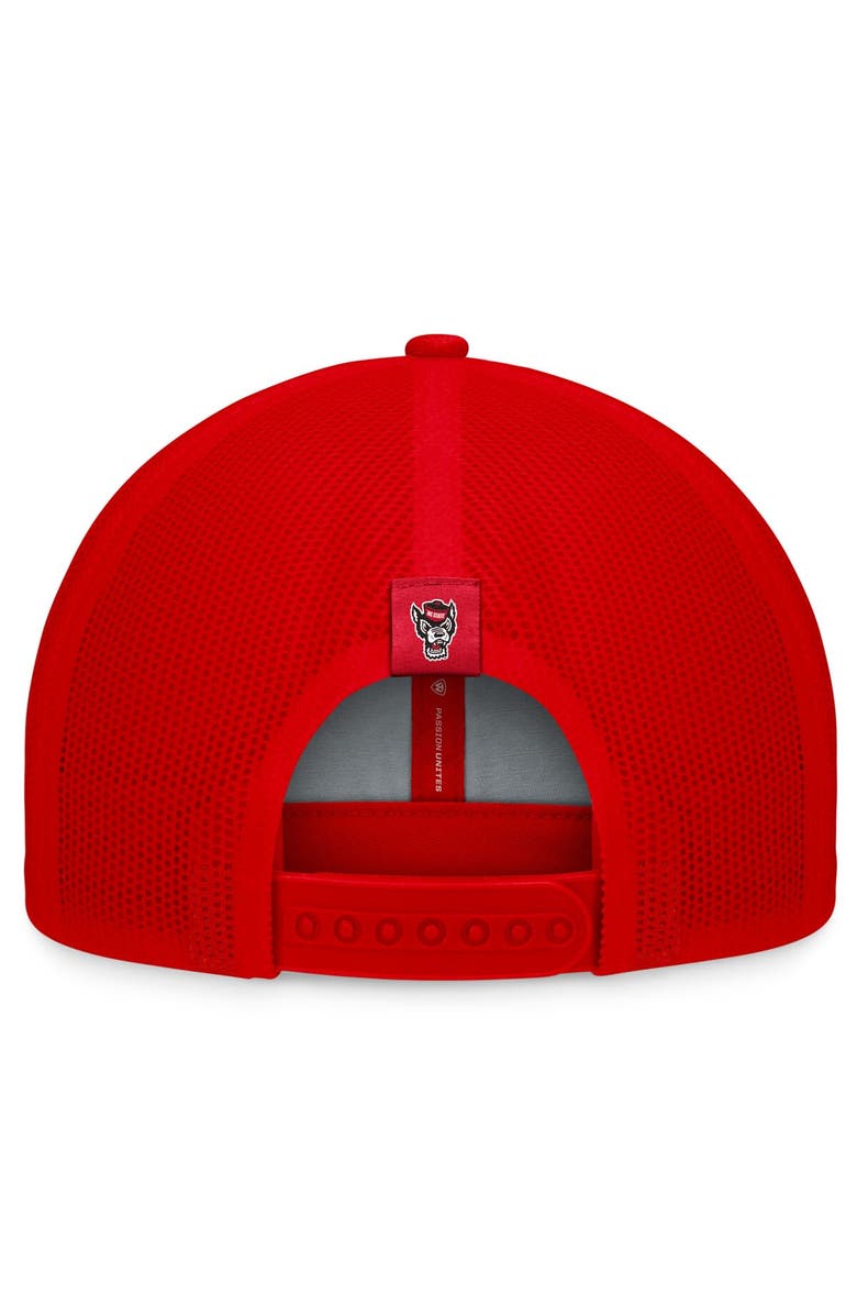 TOP OF THE WORLD Men's Top of the World Red NC State Wolfpack Carson Trucker Adjustable Hat, Alternate, color, 