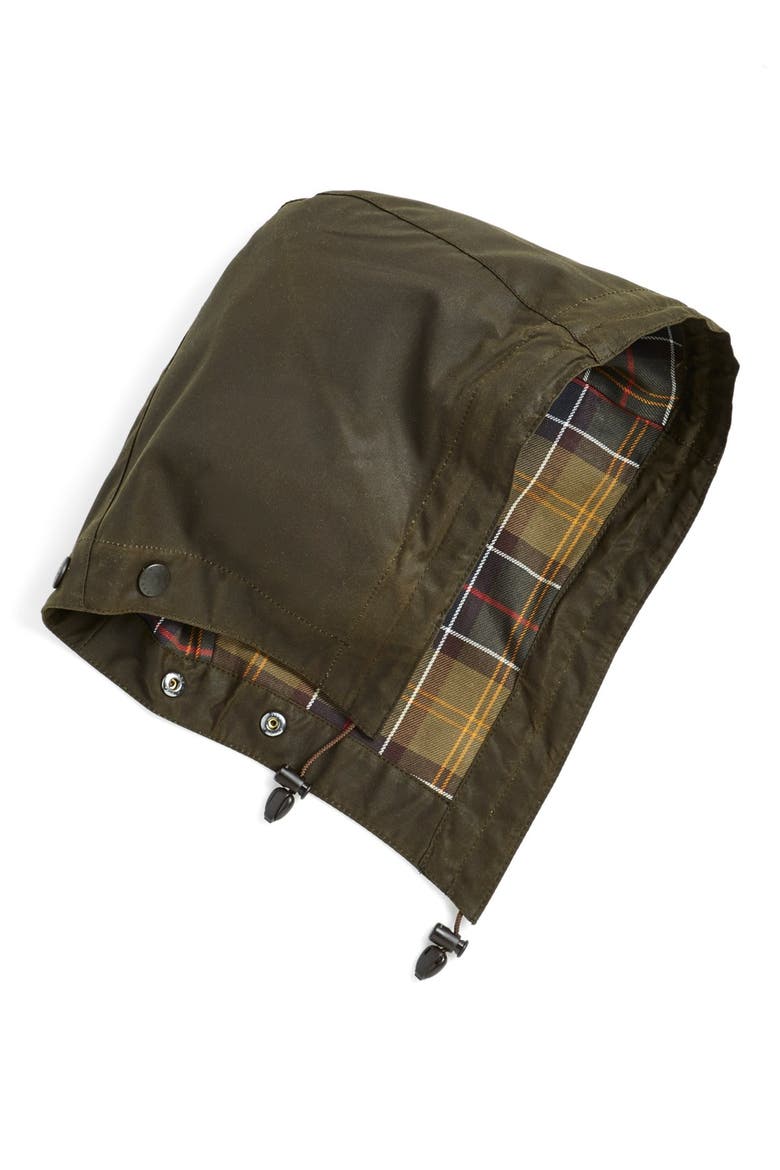 Waxed Cotton Hood, Main, color, OLIVE