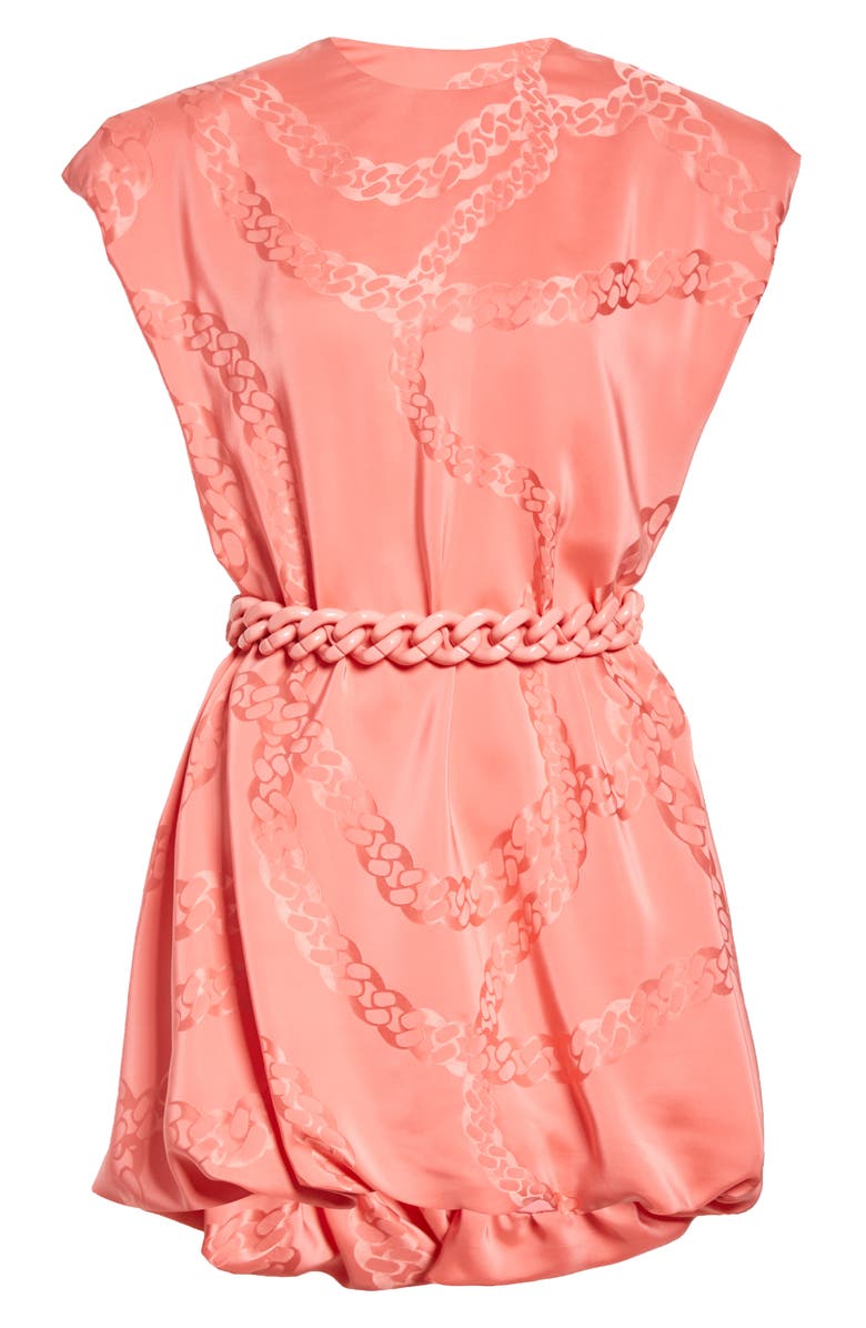 Stella McCartney Falabella Chain Silk Blend Satin Jacquard Minidress, Alternate, color,