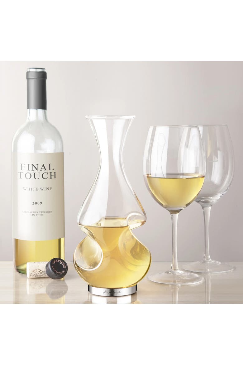 Conundrum Aerator Decanter, Half Bottle / 375 ml, Borosilicate Glass & Stainless Steel, Alternate, color, Clear