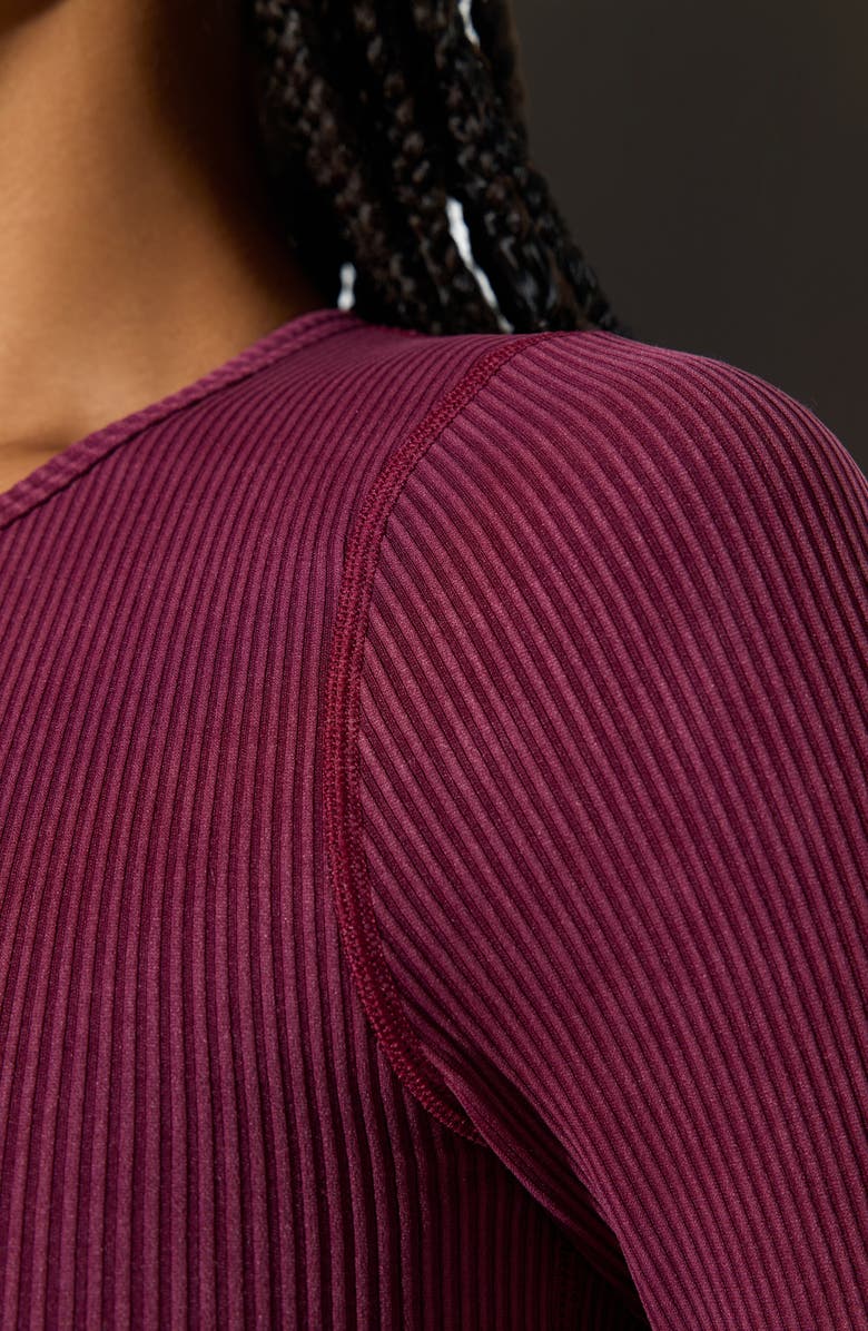 Spiritual Gangster Liberty Mineral Wash Rib Crop Top, Alternate, color, Dark Dahlia