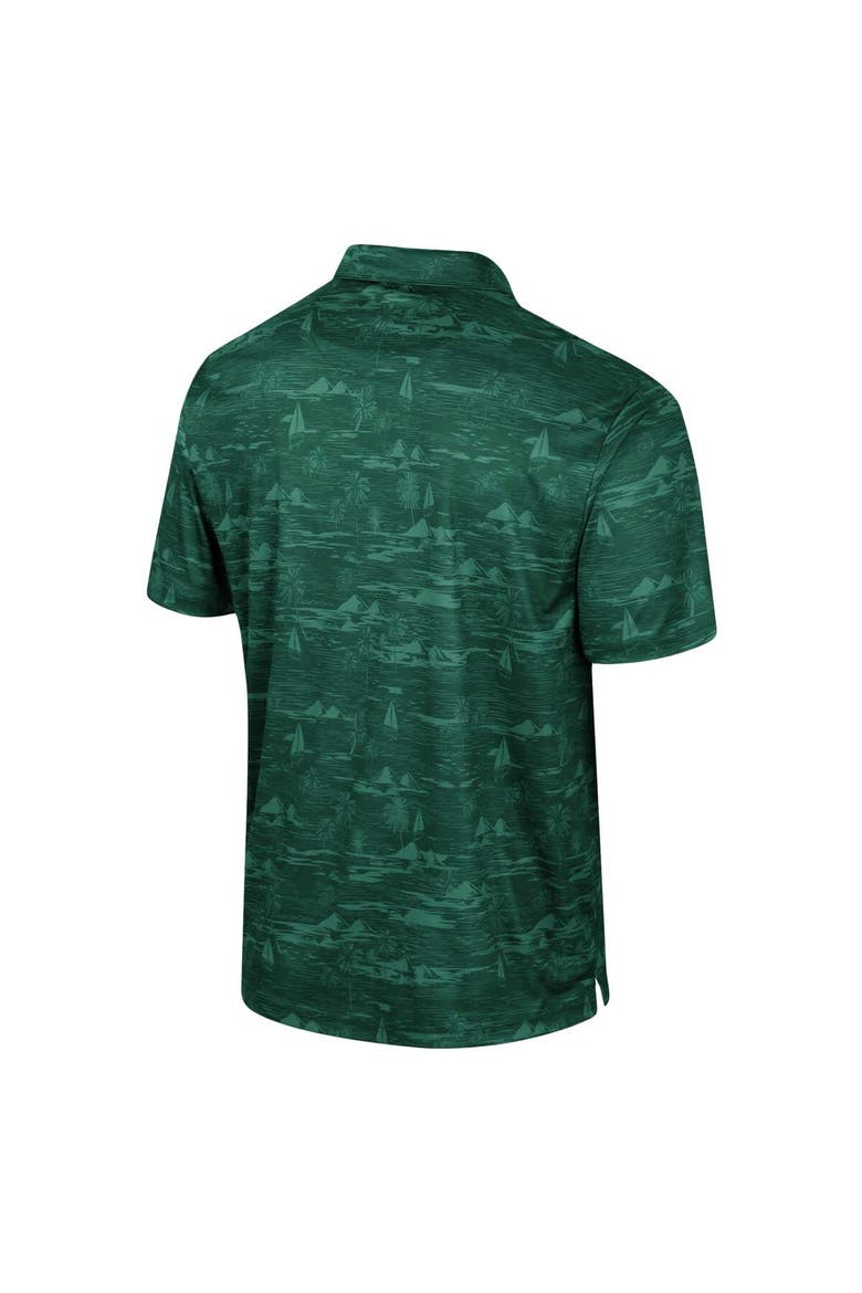 Men's Colosseum Green Michigan State Spartans Daly Print Polo, Alternate, color, Green