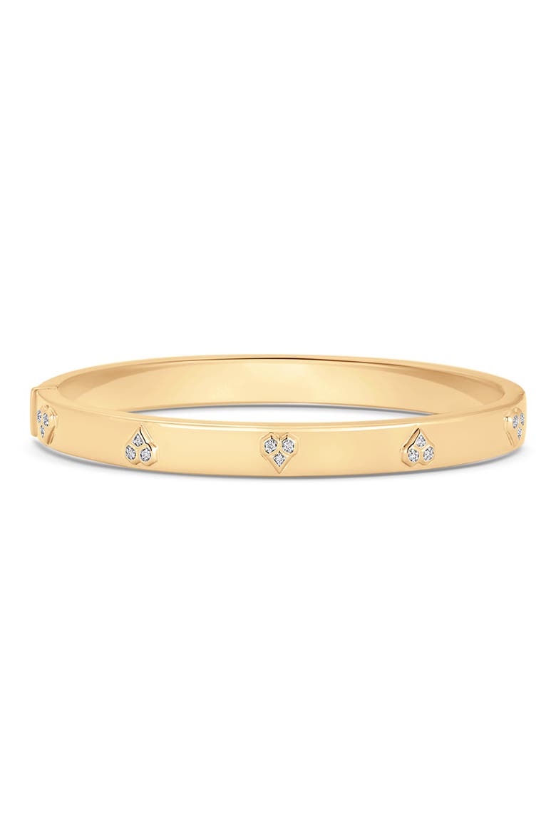Honey Comb Heart Diamond Bangle Bracelet, Main, color, YELLOW GOLD/ DIAMOND