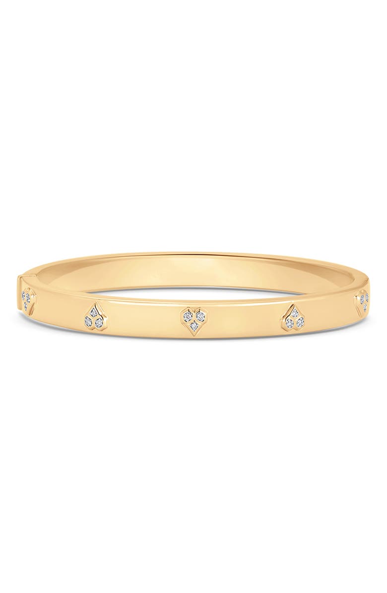 Sara Weinstock Honey Comb Heart Diamond Bangle Bracelet, Main, color, Yellow Gold/ Diamond