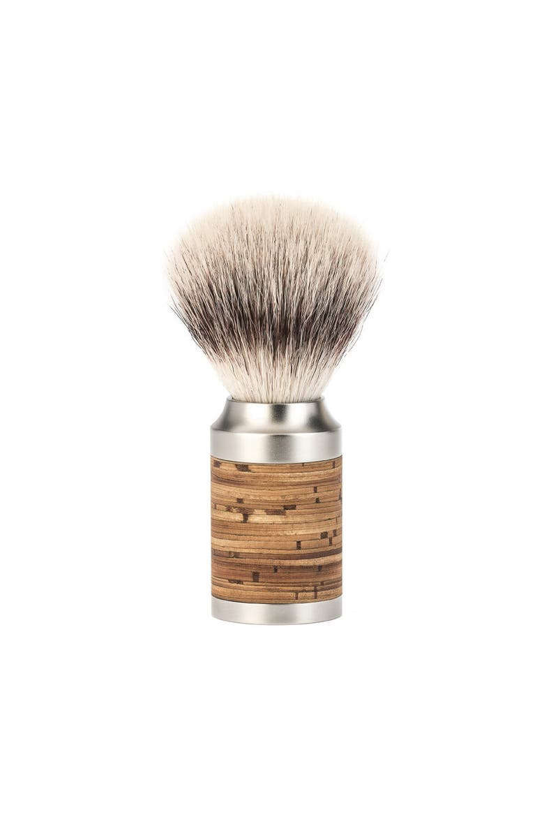 Rocca Stainless Steel & Birch Bark Silvertip Fiber Shaving Brush, Main, color, Birch Bark