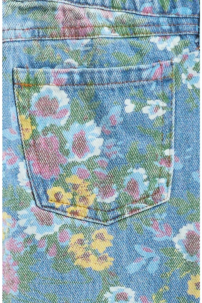 Kids' Floral Wide Leg Jeans, Alternate, color, DENIM