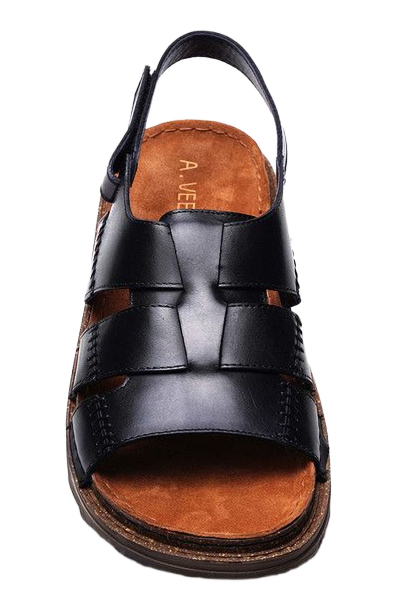 A. Veer Maldiva Back Strap Sandal, Alternate, color, Black Leather