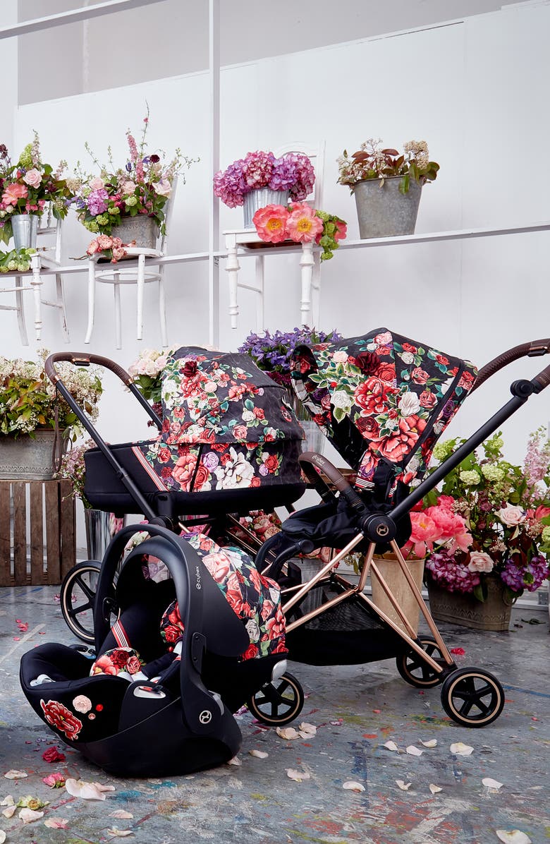 CYBEX Cloud Q SensorSafe<sup>™</sup> 2.1 Dark Spring Blossom Infant Car Seat & Base, Alternate, color, 