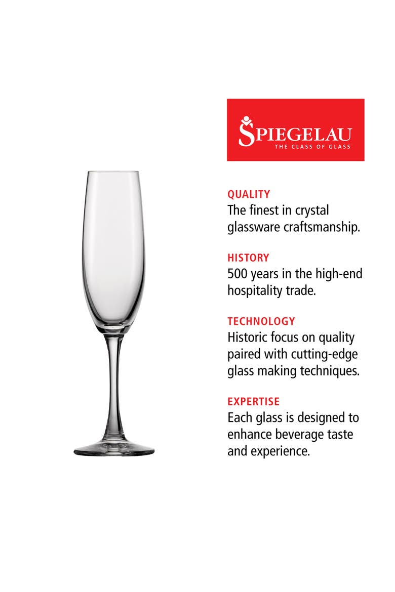 Wine Lovers Champagne Flute Glass Set of 4, Alternate, color, Clear