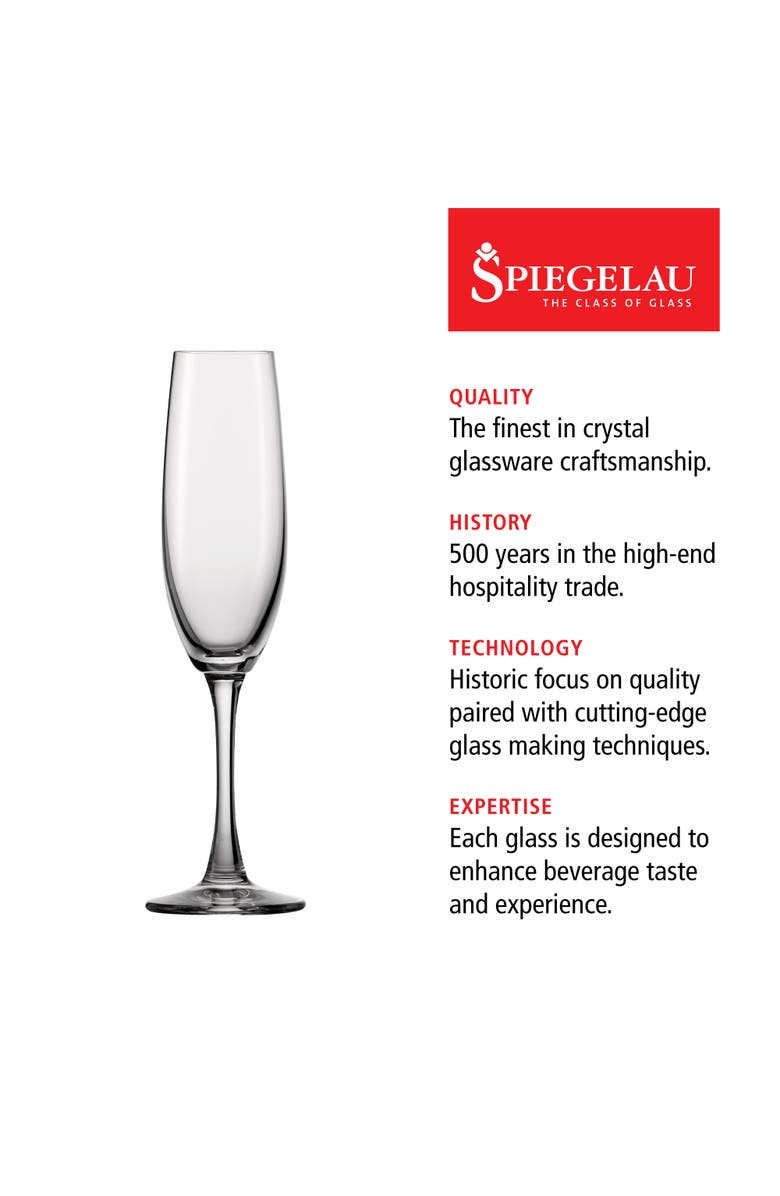 SPIEGELAU Wine Lovers Champagne Flute Glass Set of 4, Alternate, color, Clear