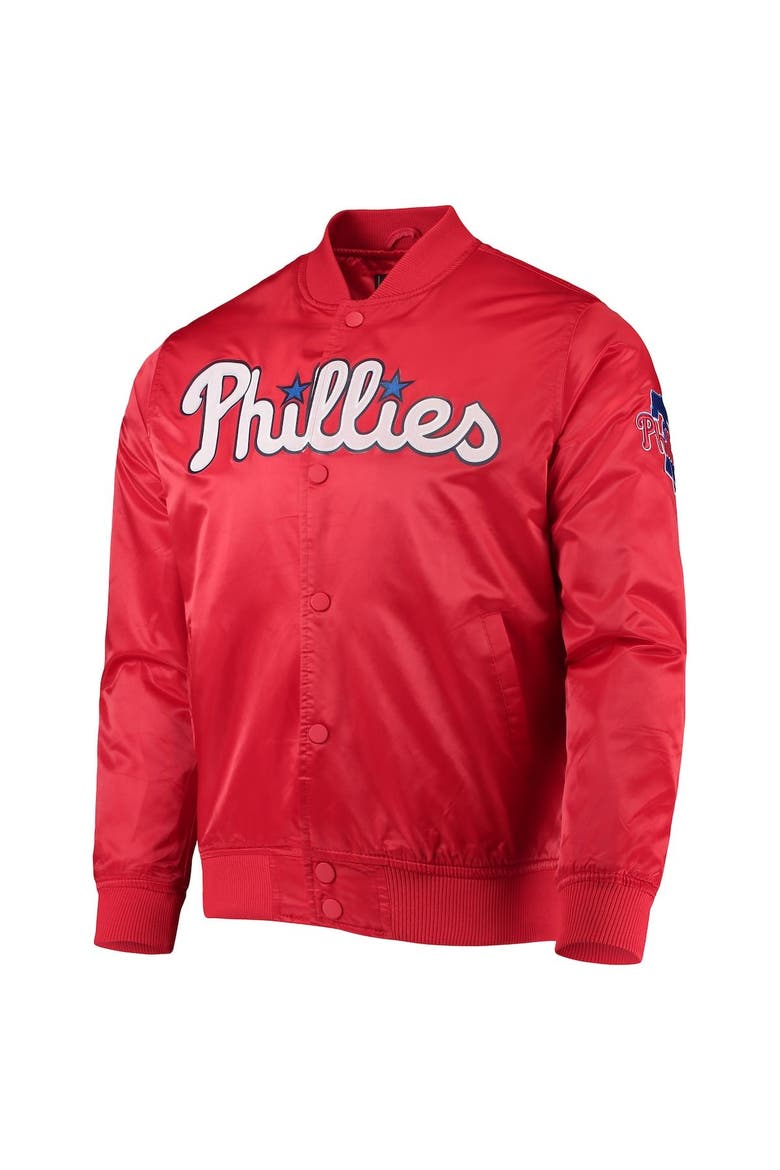 Men's Pro Standard Red Philadelphia Phillies Wordmark Satin Full-Snap Jacket, Alternate, color, Red