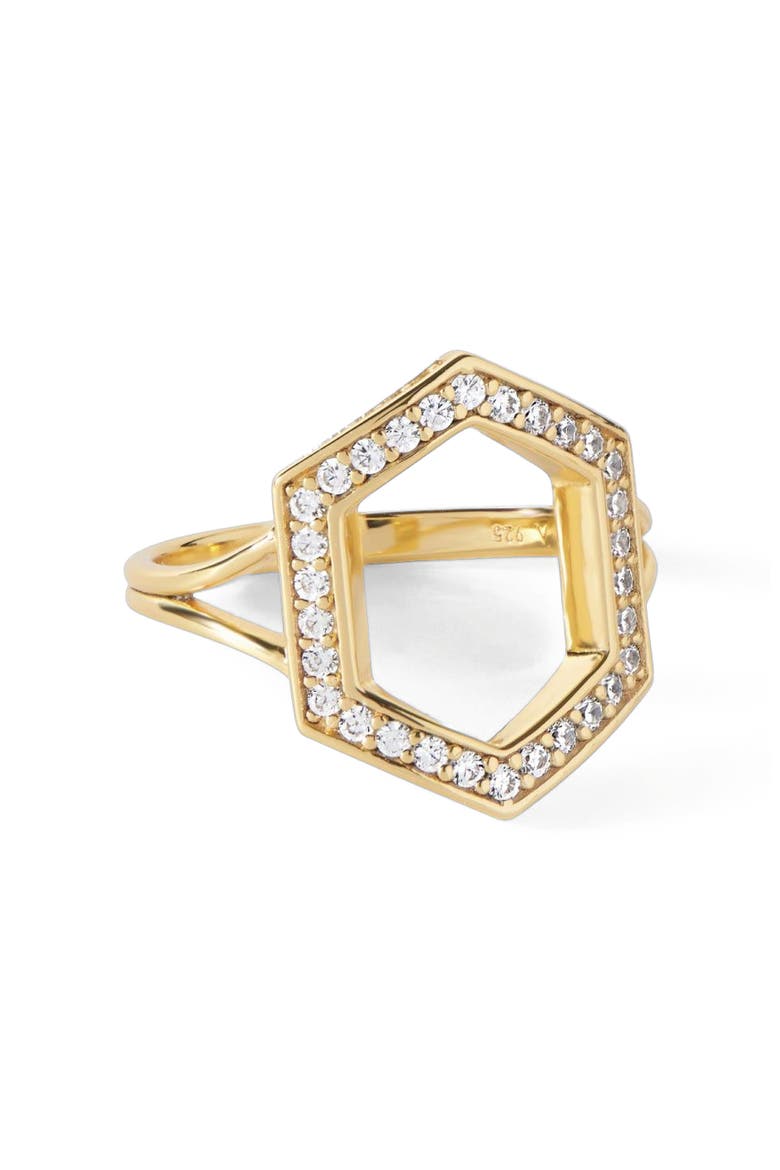 The Donna Ring, Alternate, color, Gold/White CZ