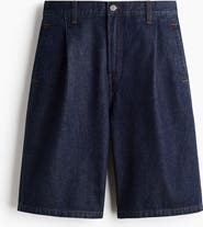 H&M Baggy Pleated Denim Shorts
