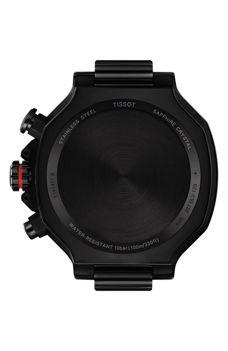 Tissot T-Race Chronograph Silicone Strap Watch, 45mm, Alternate, color, Grey