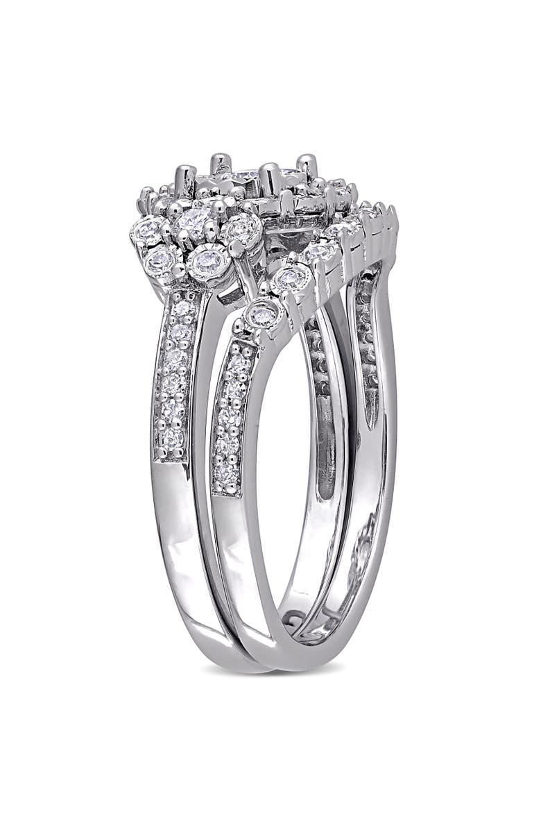 Julianna B. Diamond Halo Bridal Ring Set Sterling Silver, Alternate, color, Sterling Silver