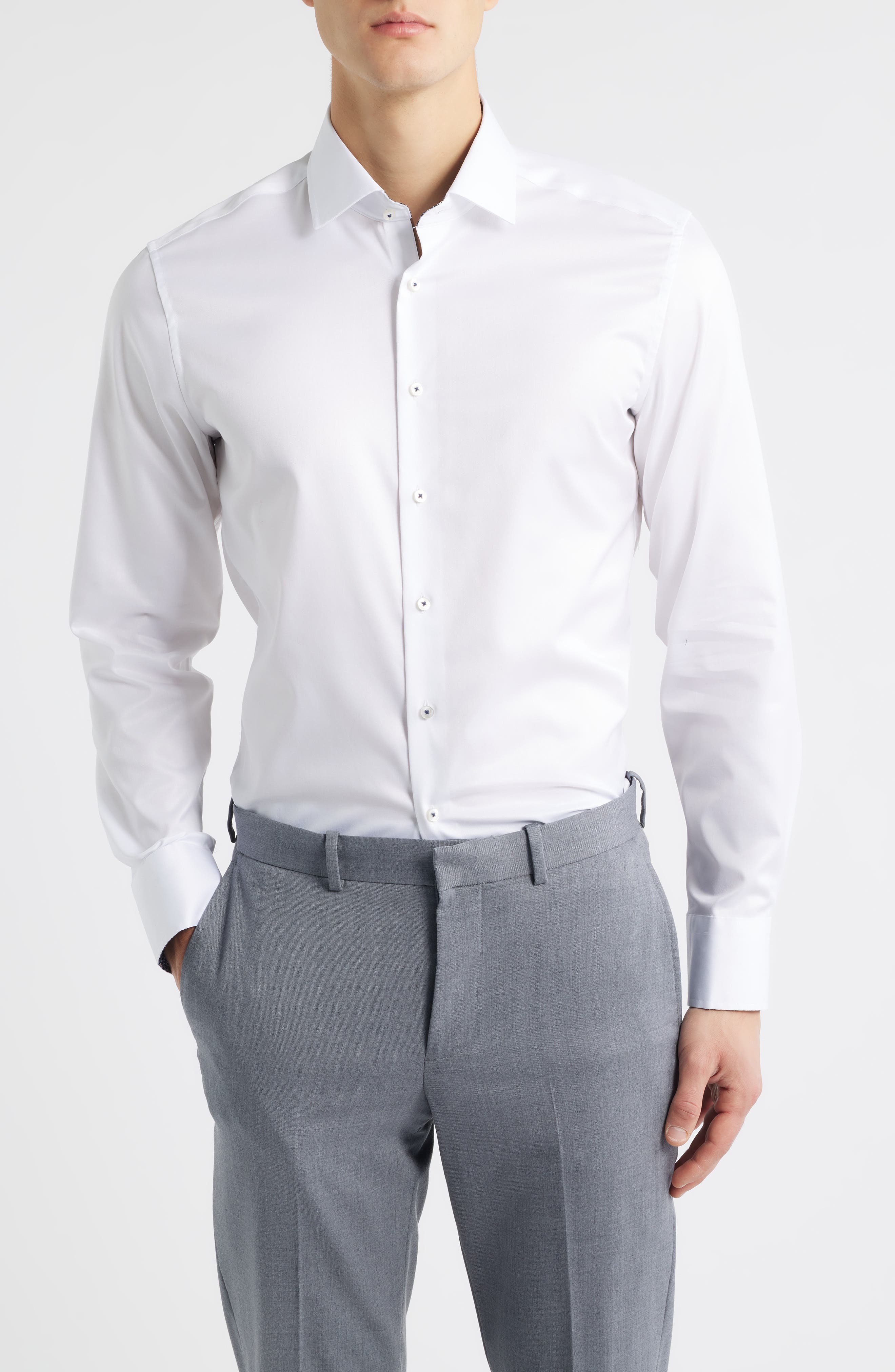 Slim Fit ASDF Non-Iron ASDF Dress Shirt