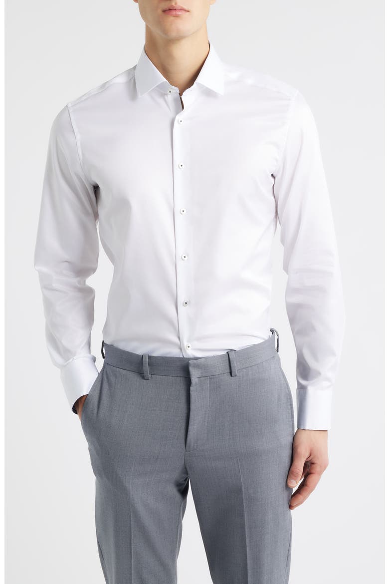 Slim Fit ASDF Non-Iron ASDF Dress Shirt, Main, color, WHITE
