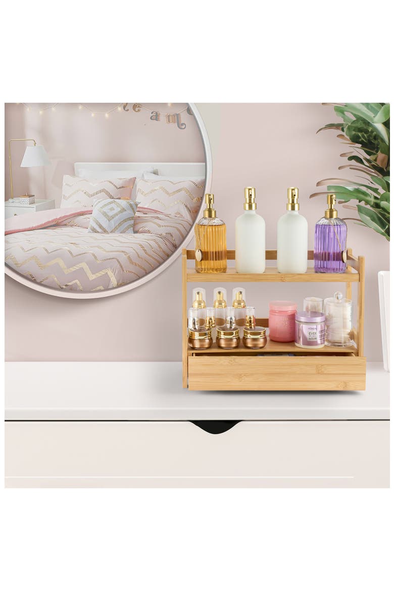 Two-Tier Countertop Organizer, Alternate, color, NATURAL