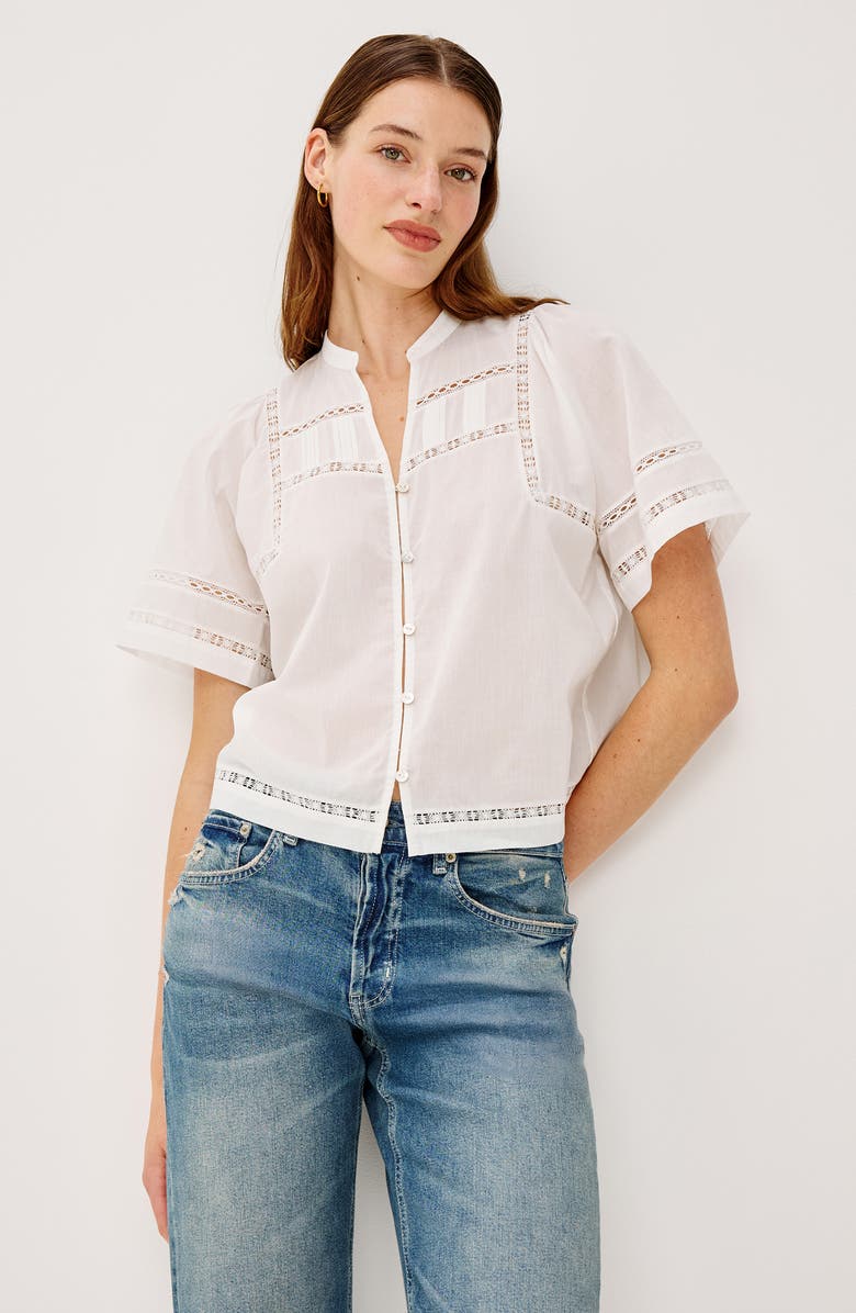Rails Alanis Lace Trim Top, Alternate, color, White