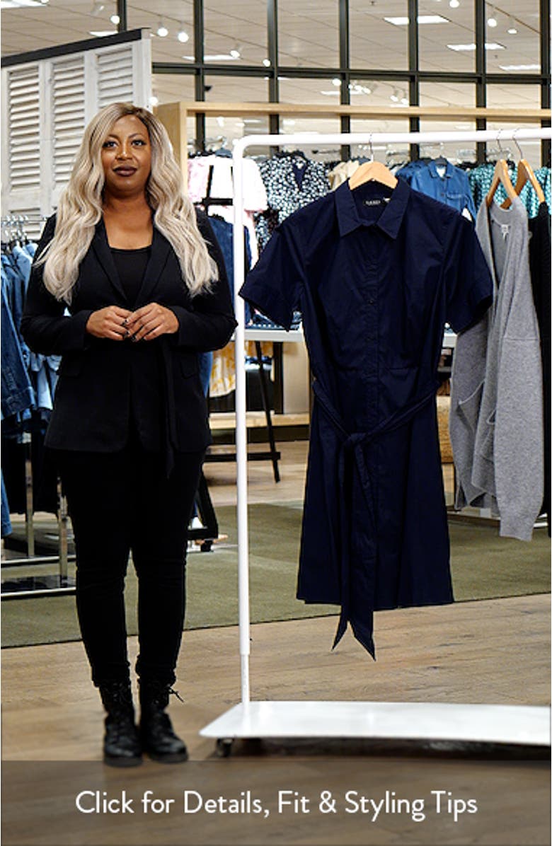 Belted Fit & Flare Cotton Blend Shirtdress, sales video thumbnail