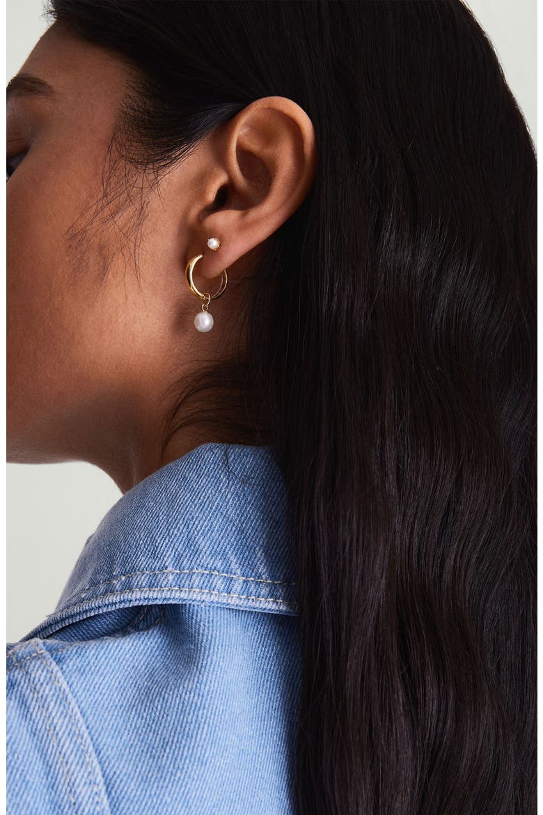 Gemstone Studs, Alternate, color, Pearl