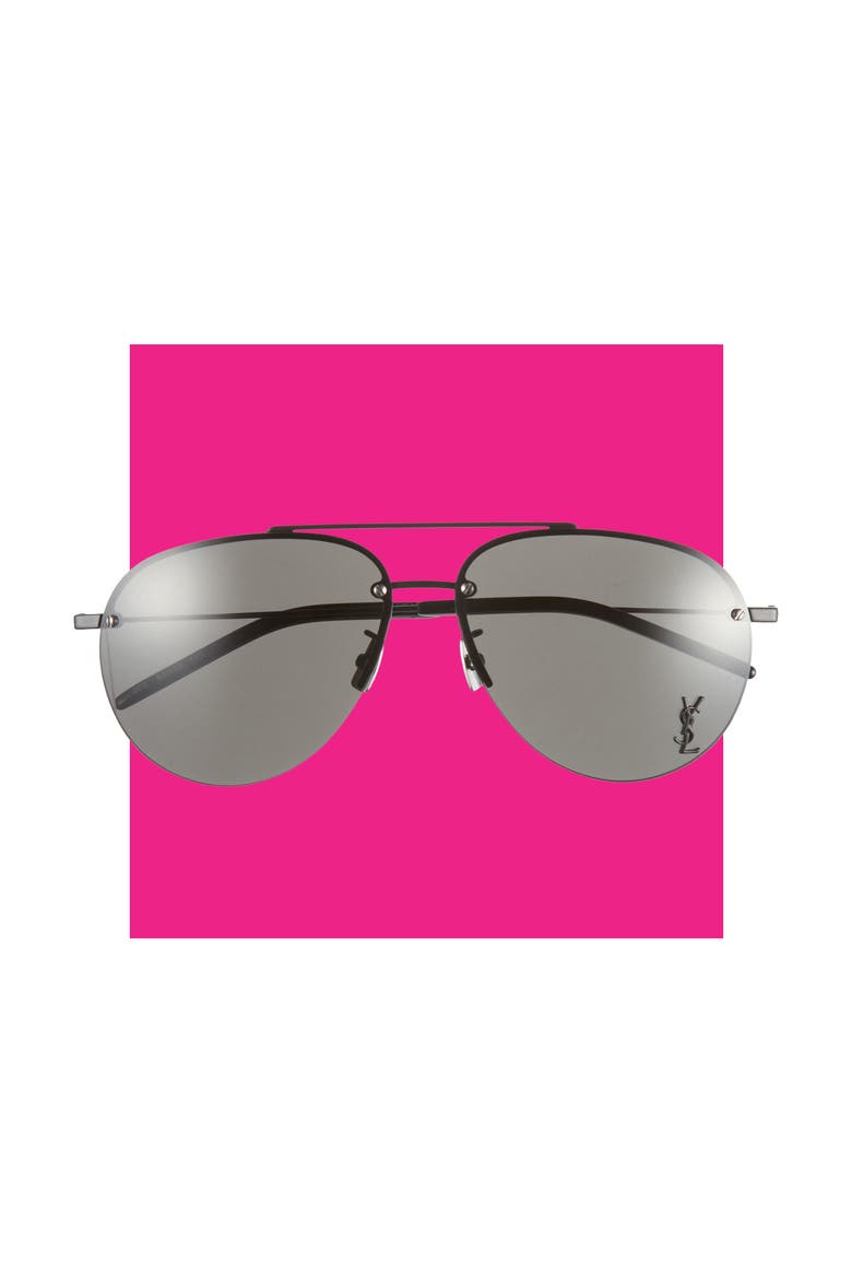 61mm Aviator Sunglasses, Main, color, SEMIMATTE BLACK