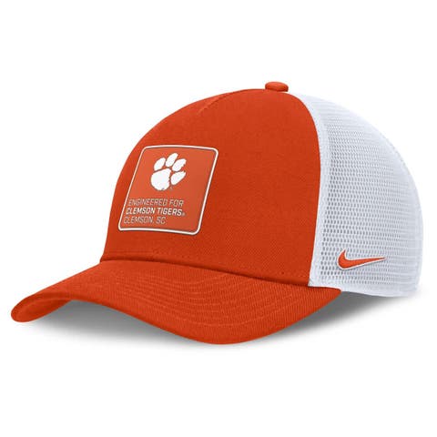 Men's Nike  Orange/White Clemson Tigers 2025 On-Field Rise Engineered Trucker Adjustable Hat