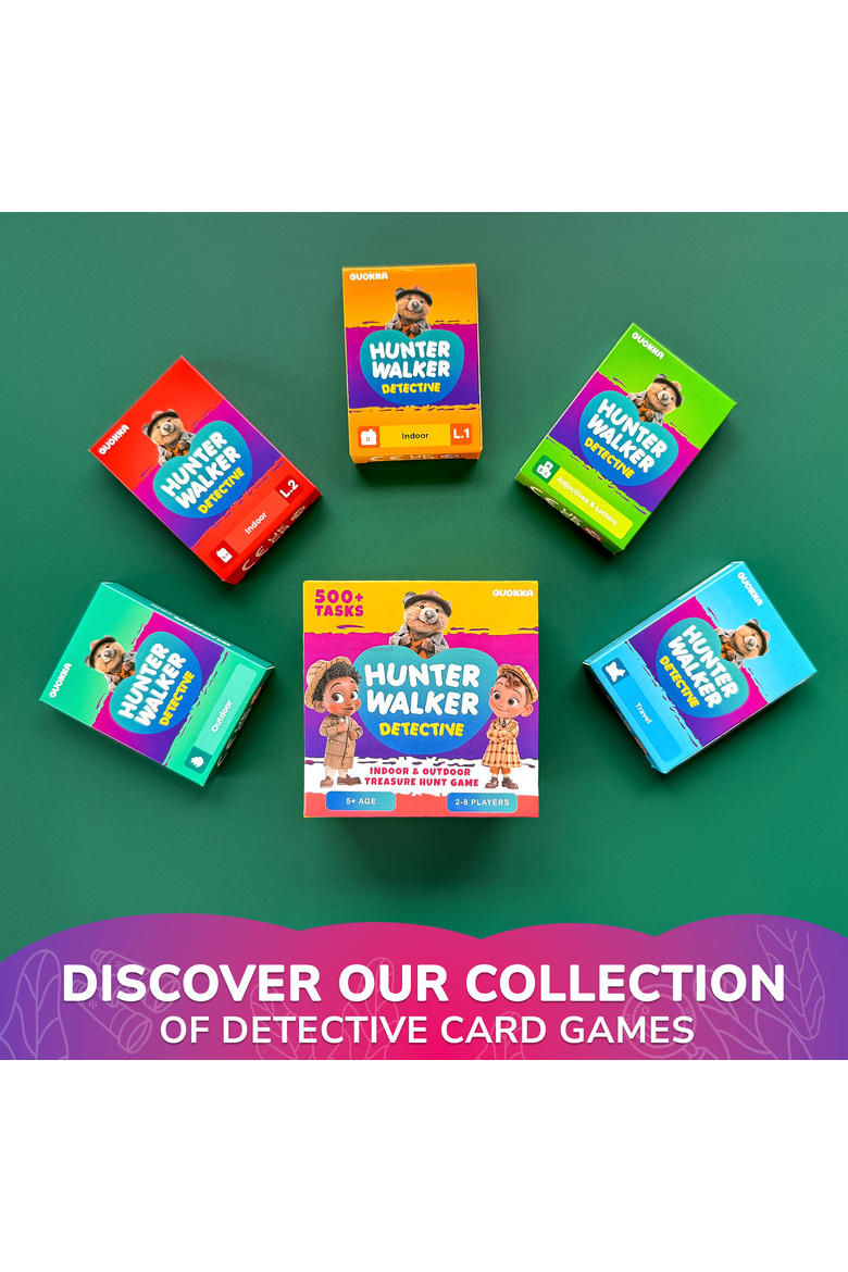 Kids Card Game Scavenger Hunt Set, Alternate, color, Adjectives & letters