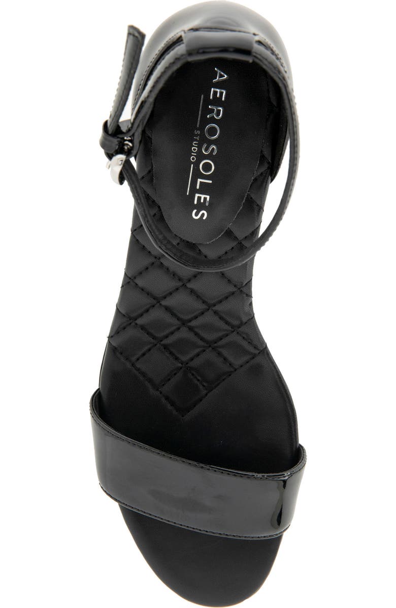 Aerosoles Jazzy Ankle Strap Sandal, Alternate, color, Black Patent Faux Leather