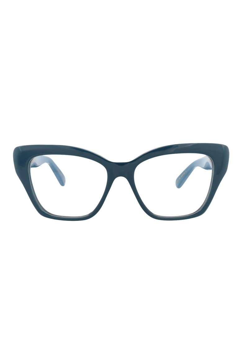 Novelty 54mm Square Optical Glasses, Main, color, BLUE BLUE TRANSPARENT