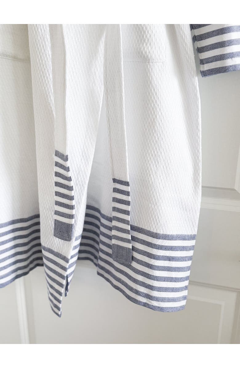 Anaya Cool Cotton Sailing Stripe Robe, Alternate, color, White