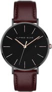 Alfred Sung Metropolitan Leather Strap Watch, 42mm